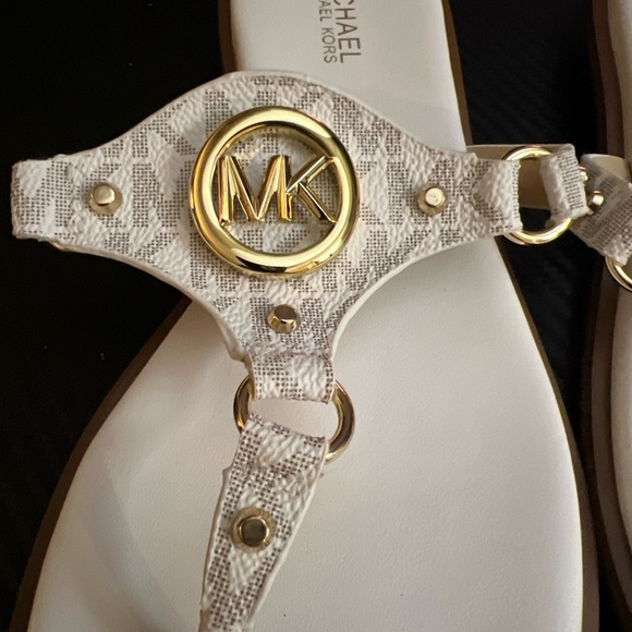 Michael Kors Gold and Cream Sandals - Picture 2 of 4